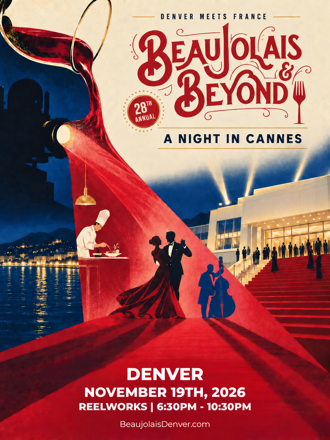 Official Beaujolais & Beyond 2026 poster for A Night in Cannes